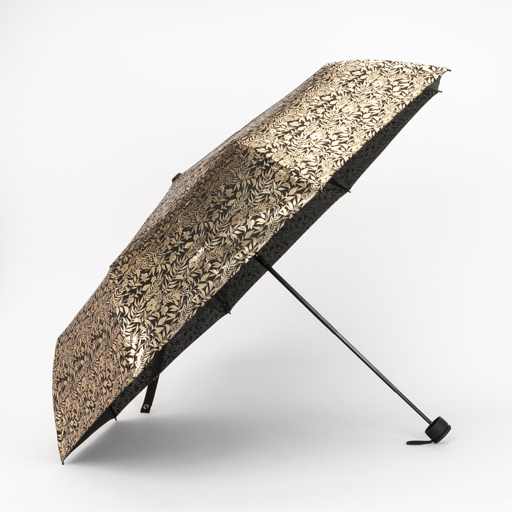 Parapluie motif tropical noir et doré