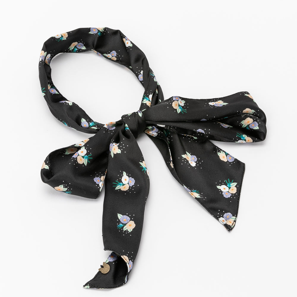 Bandeau noir motif printanier