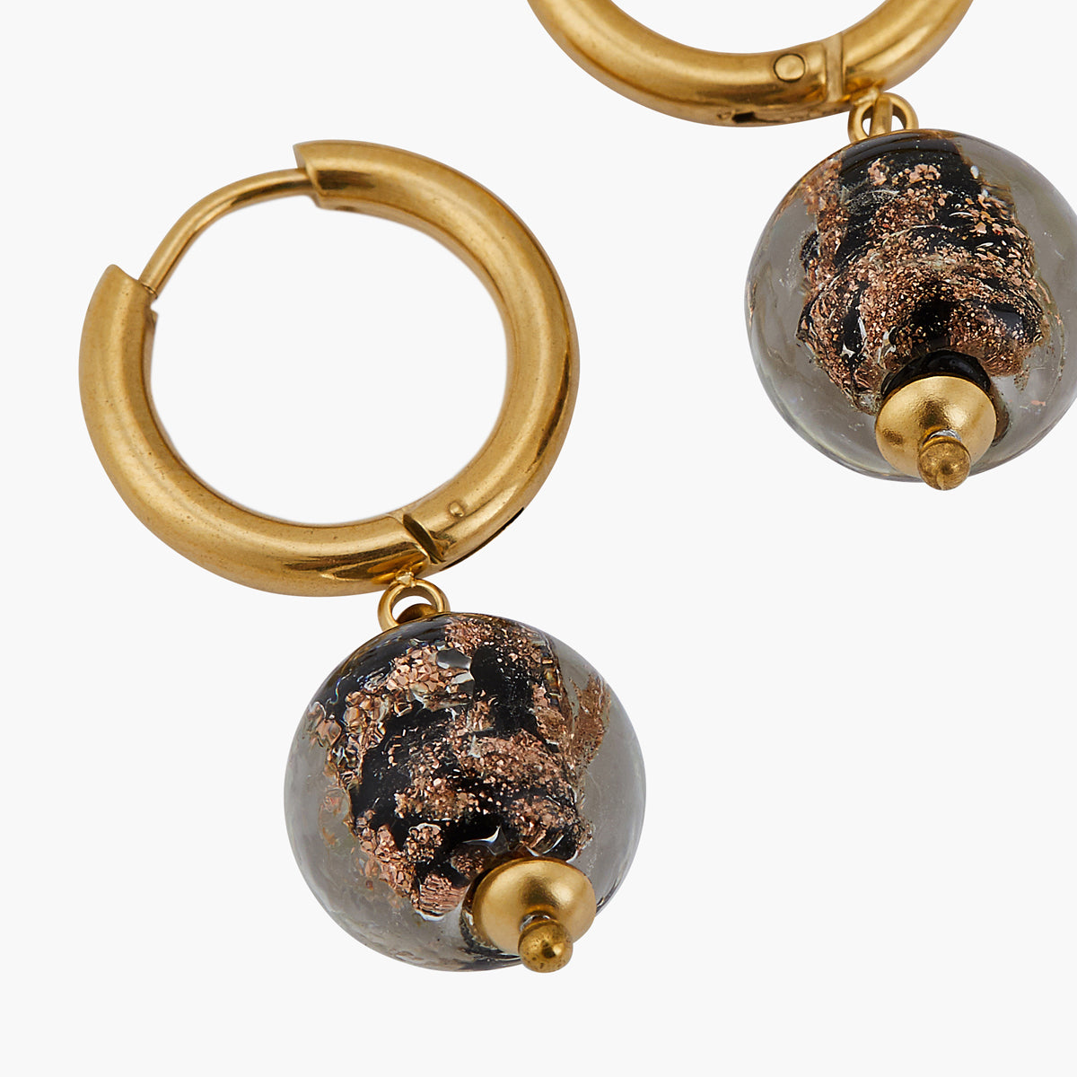 Créoles perles de verre en acier inoxydable