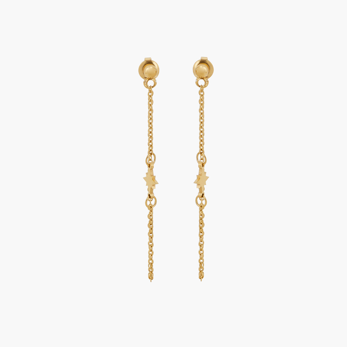 Boucles d'oreilles chaines à étoile Acier inoxydable