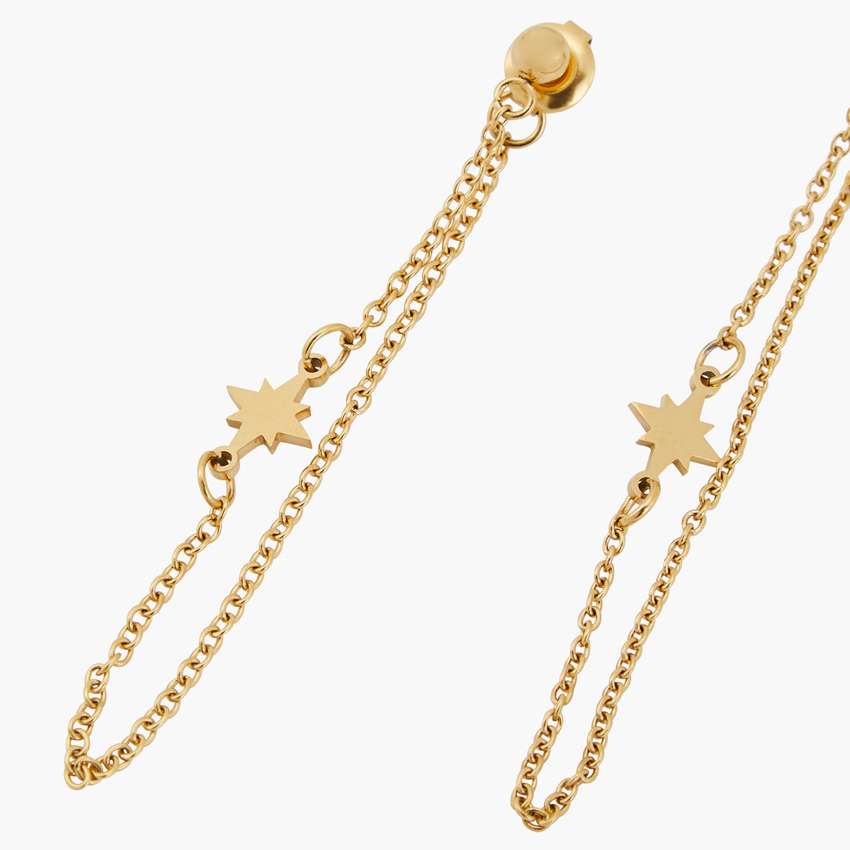 Boucles d'oreilles chaines à étoile Acier inoxydable