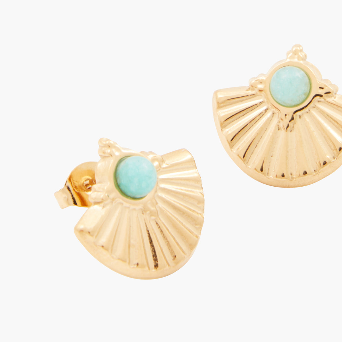 Boucles d'oreilles demi-lune bleues Acier inoxydable