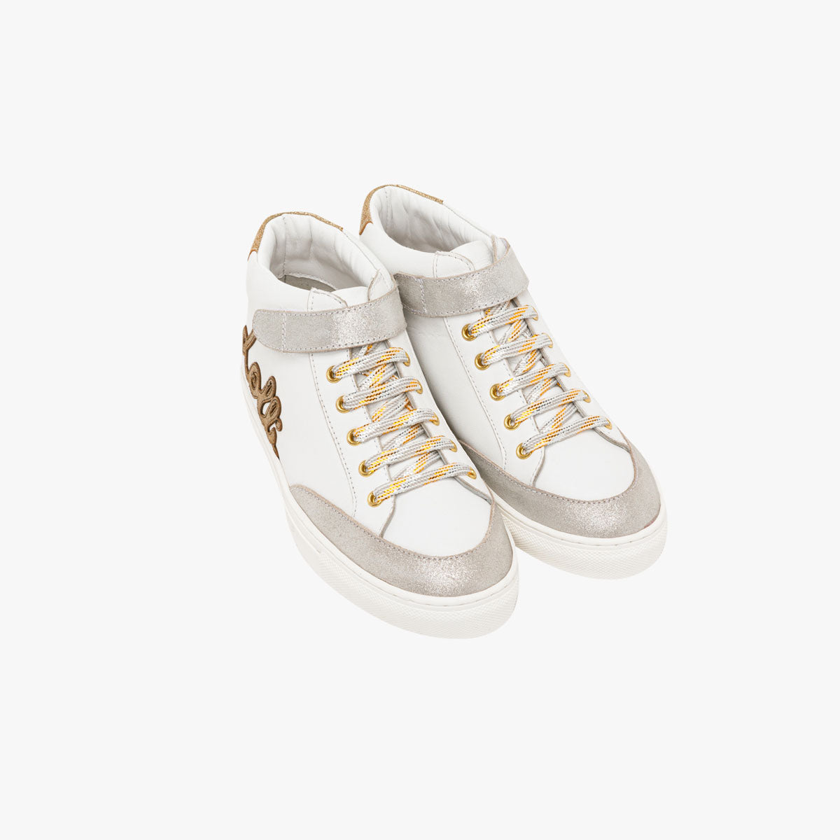 Baskets montantes blanches en cuir Idole