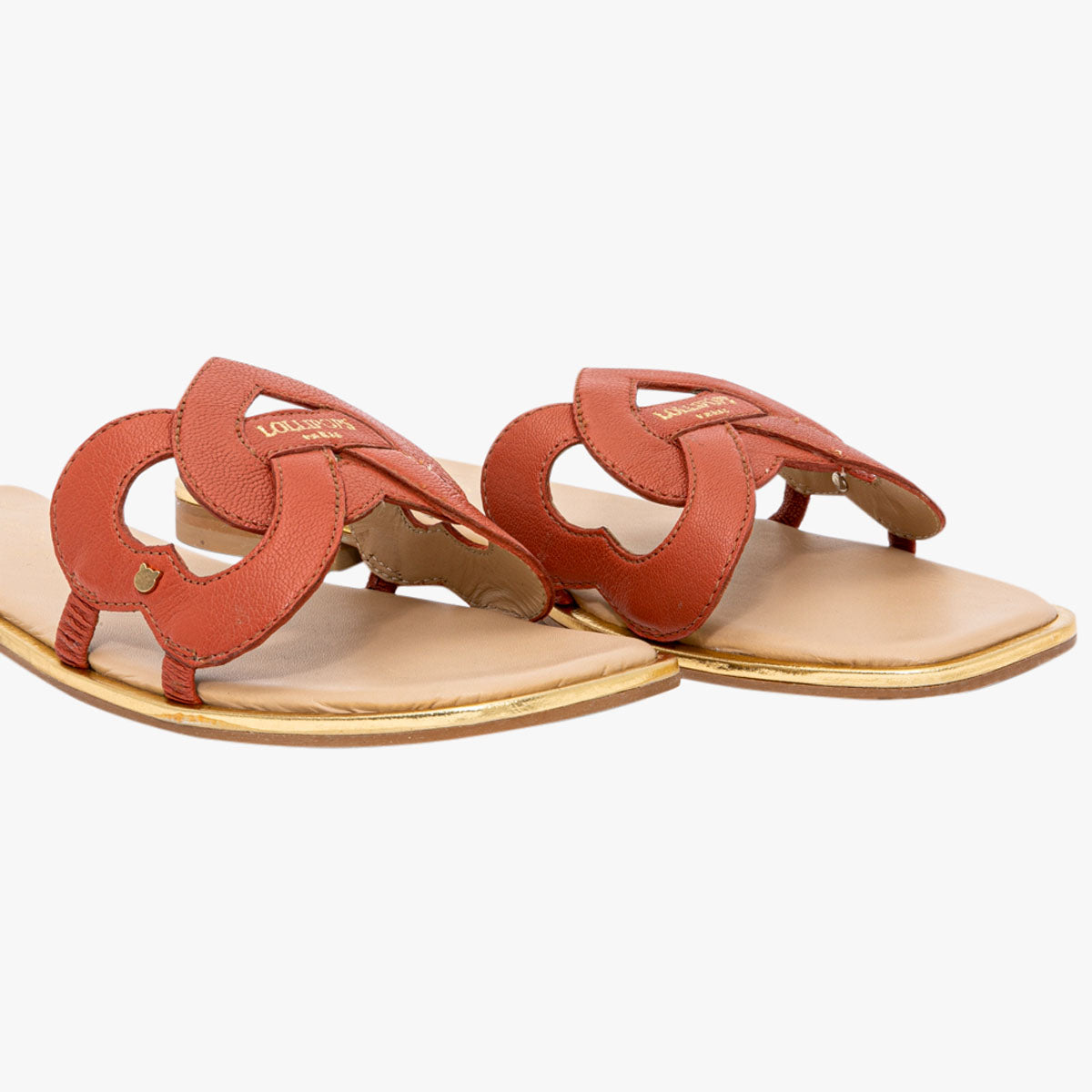 Mules orange en cuir Julietta