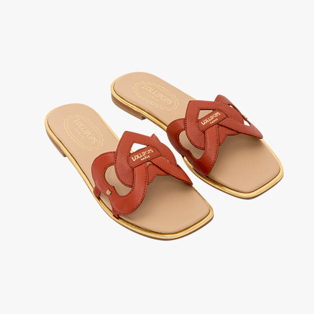 Mules orange en cuir Julietta
