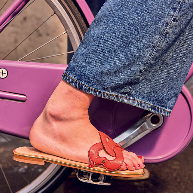 Mules orange en cuir Julietta