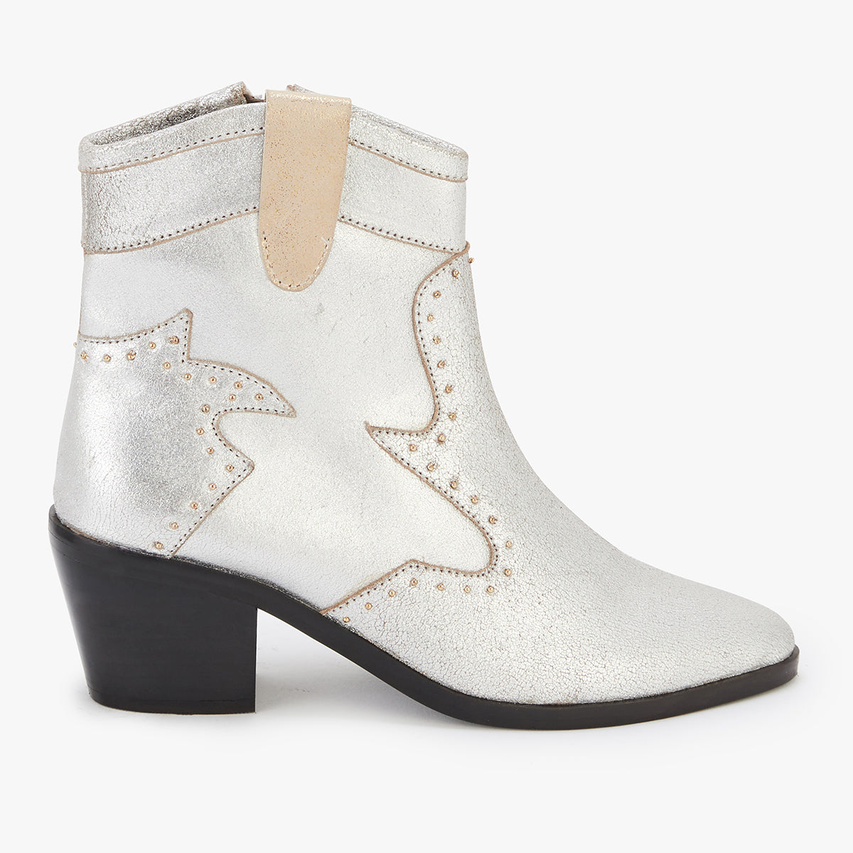 Bottines en cuir argenté Knowle