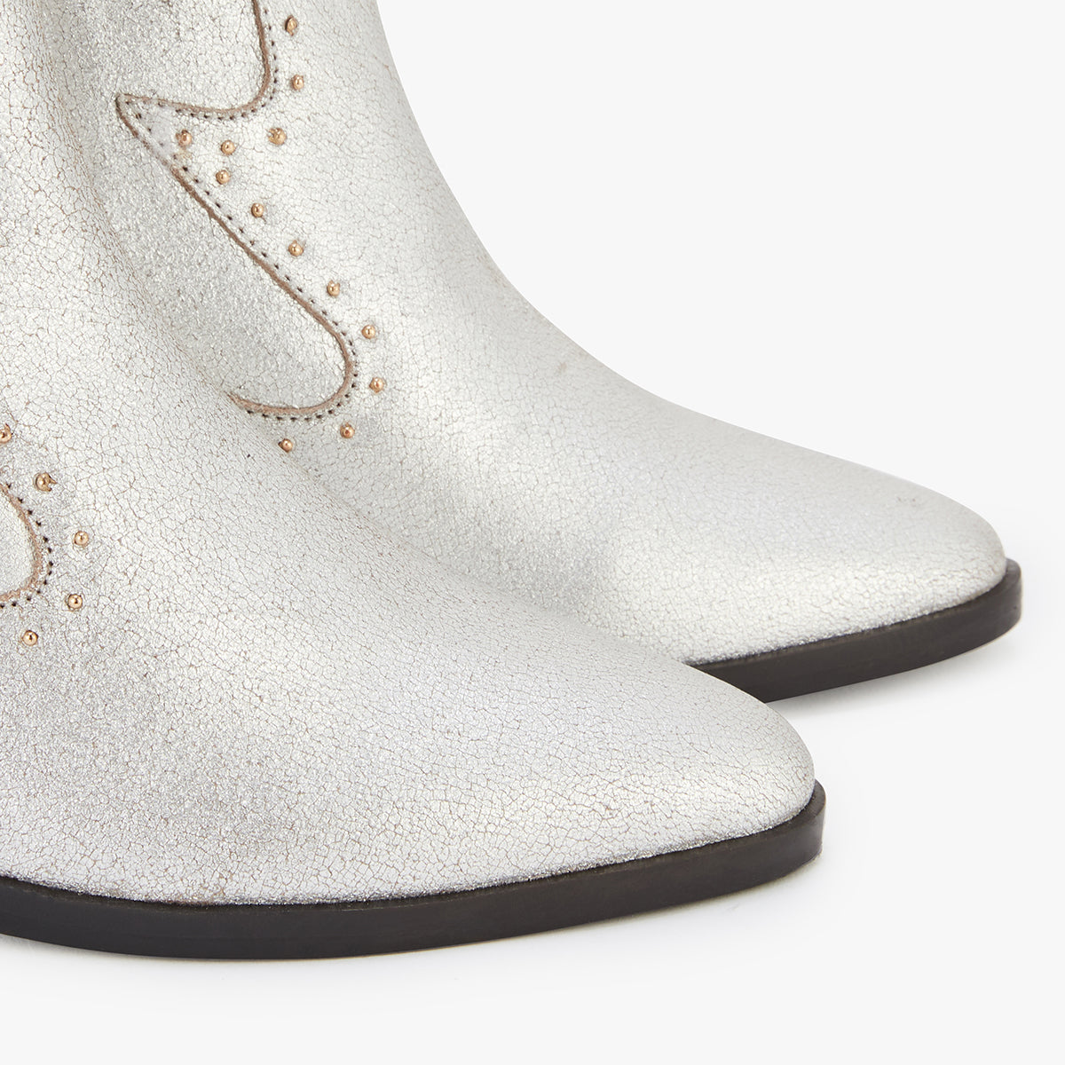 Bottines en cuir argenté Knowle