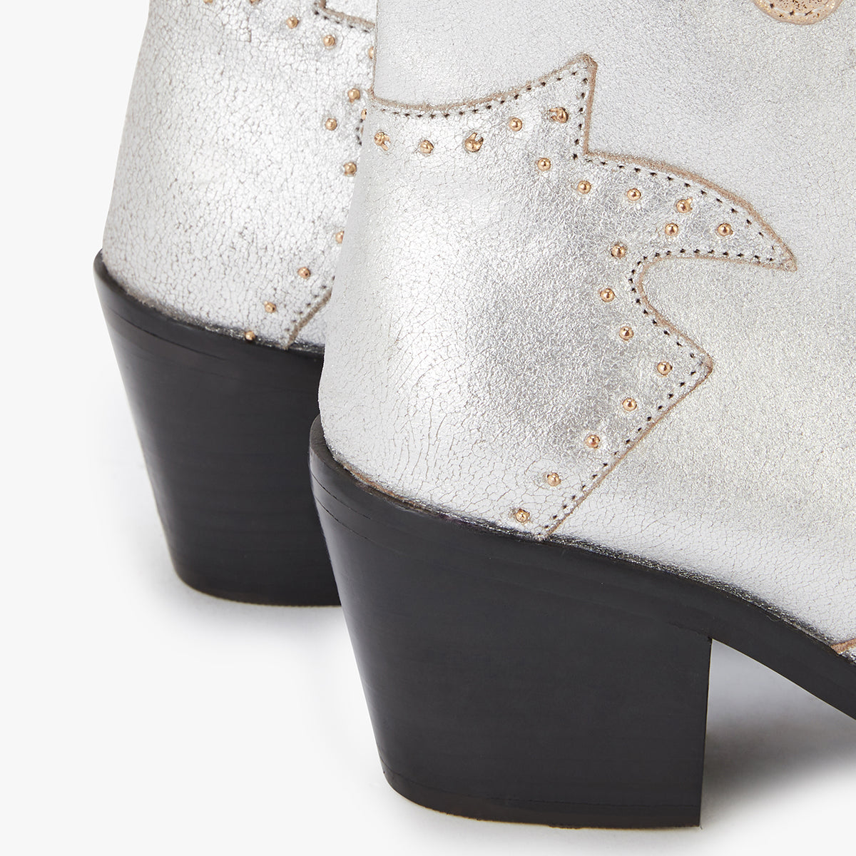 Bottines en cuir argenté Knowle
