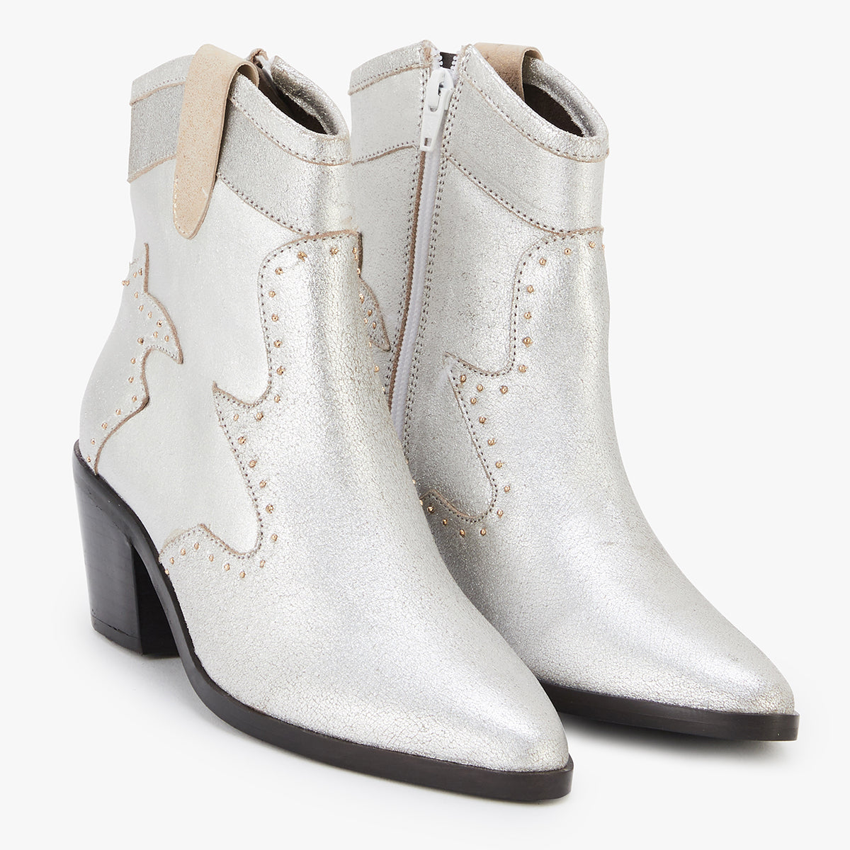 Bottines en cuir argenté Knowle