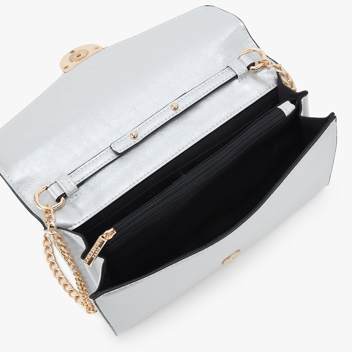 Pochette de soirée argentée Langosco