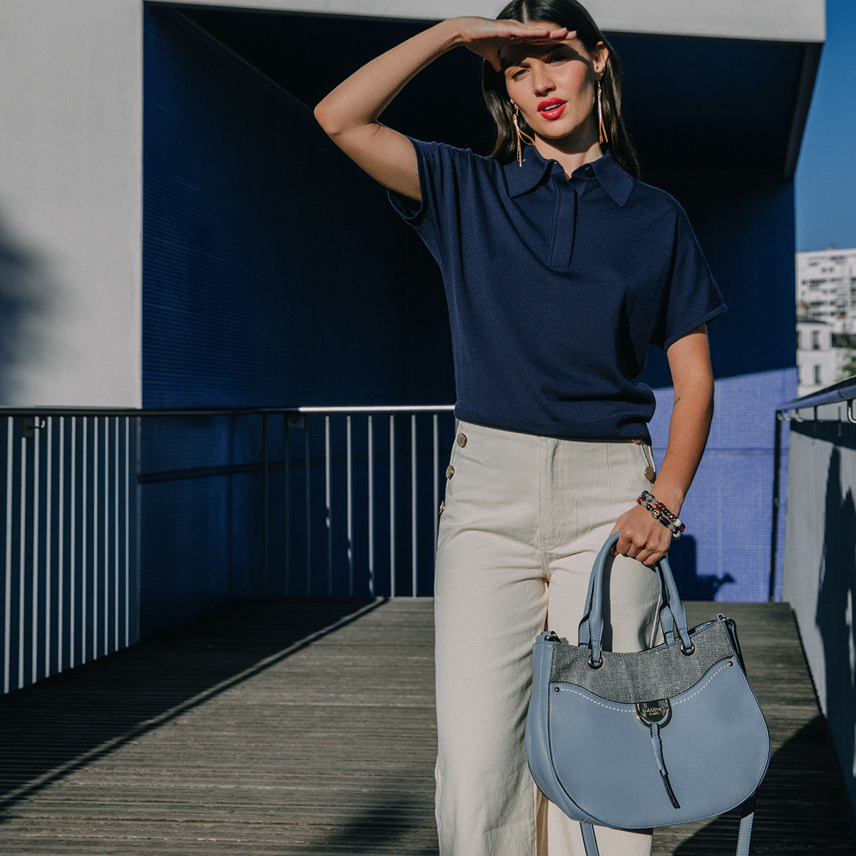 Sac à main bleu Livourne