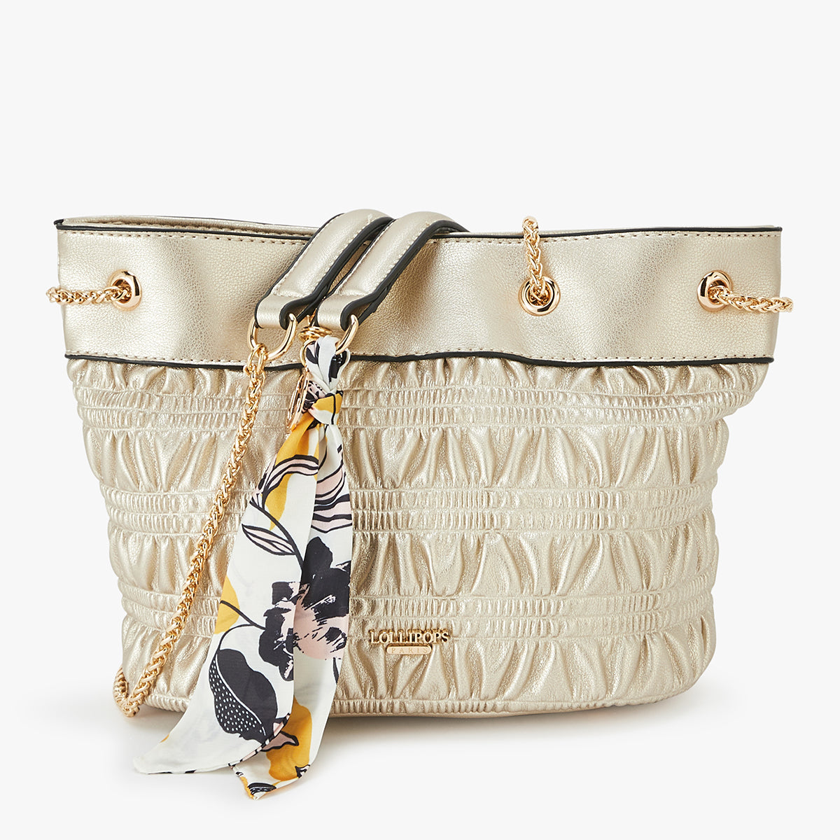 Sac seau dore Lixa