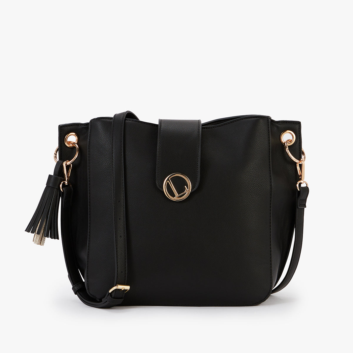 Grand sac hobo noir Letia