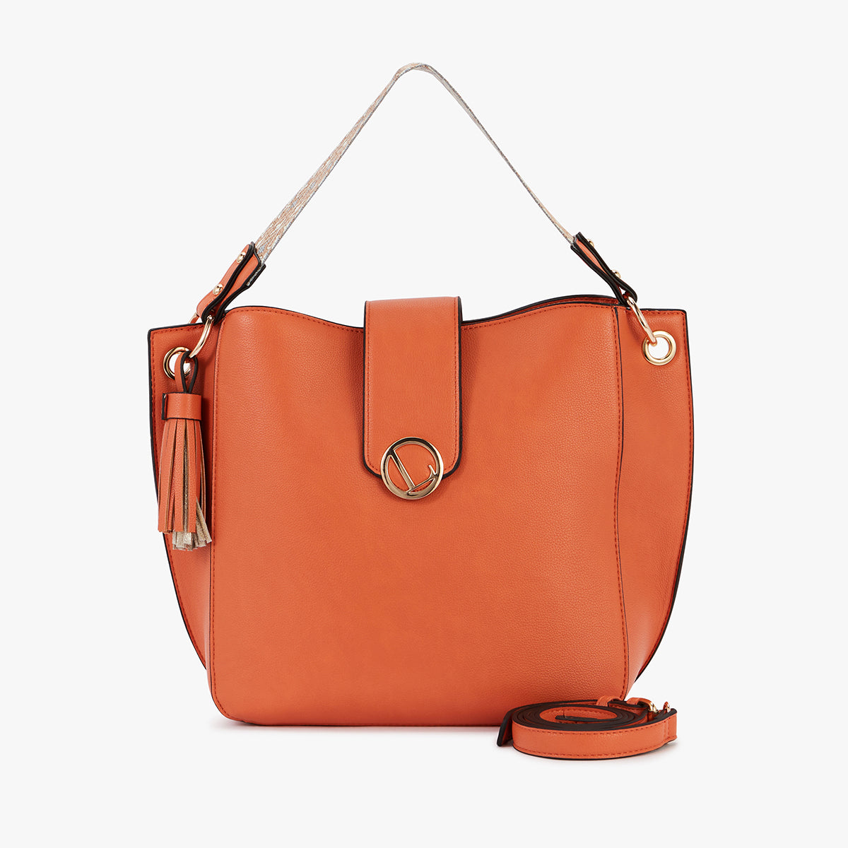 Grand sac hobo orange Letia