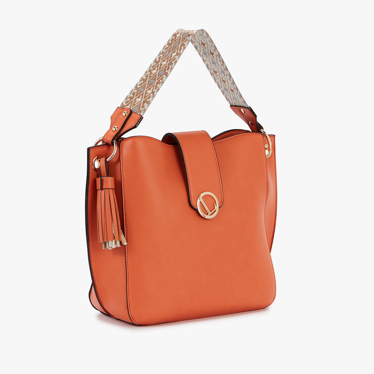 Grand sac hobo orange Letia