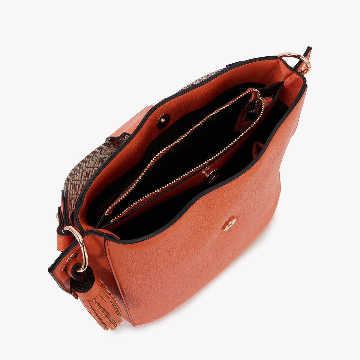 Grand sac hobo orange Letia