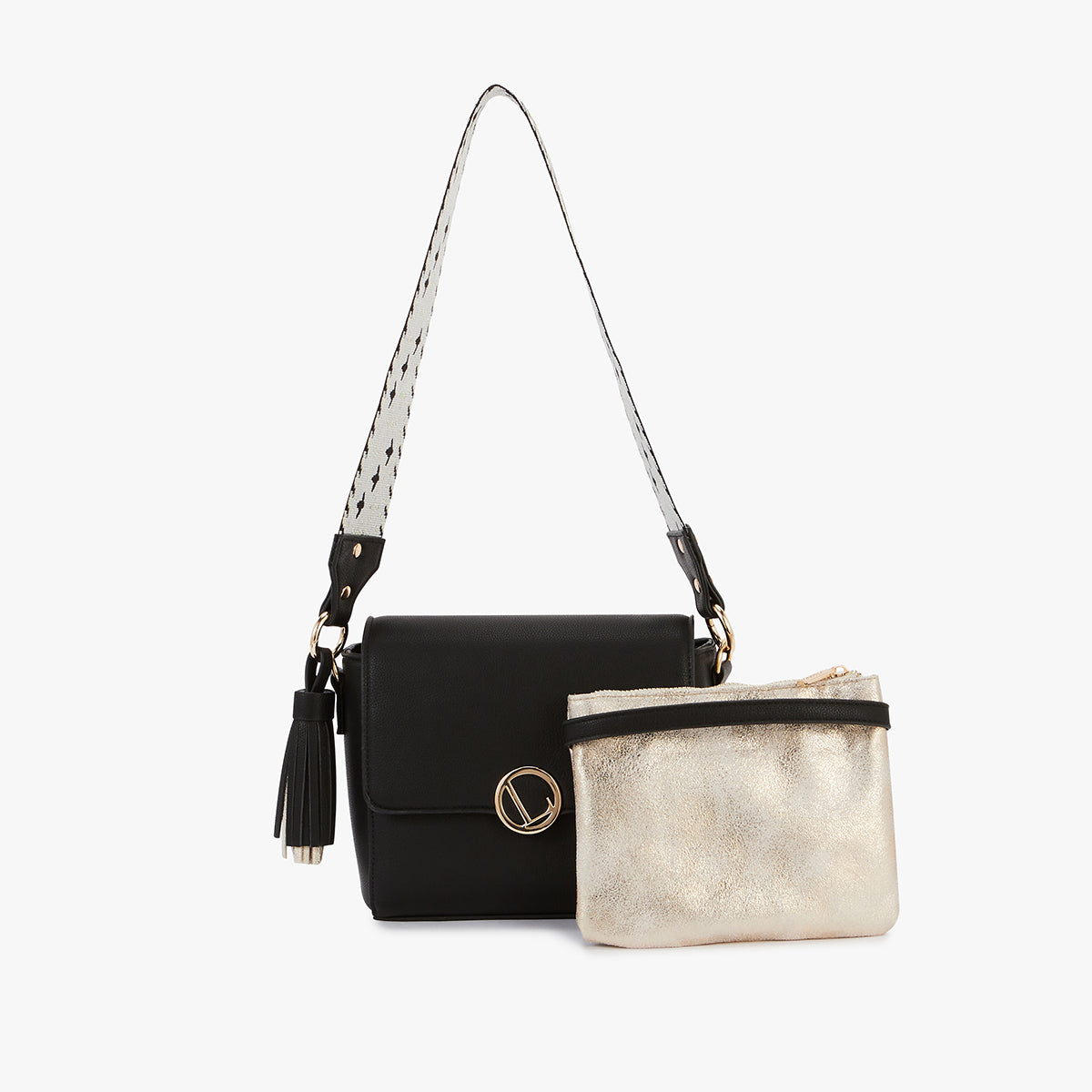 Sac bandoulière noir Letia