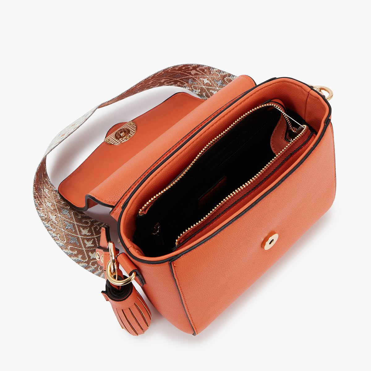 Sac bandoulière orange Letia