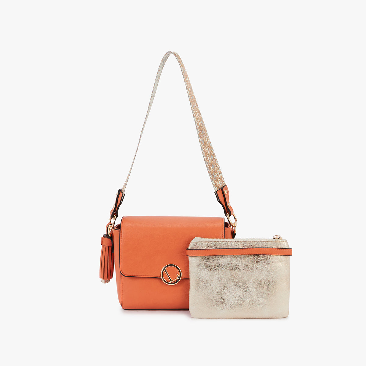 Sac bandoulière orange Letia