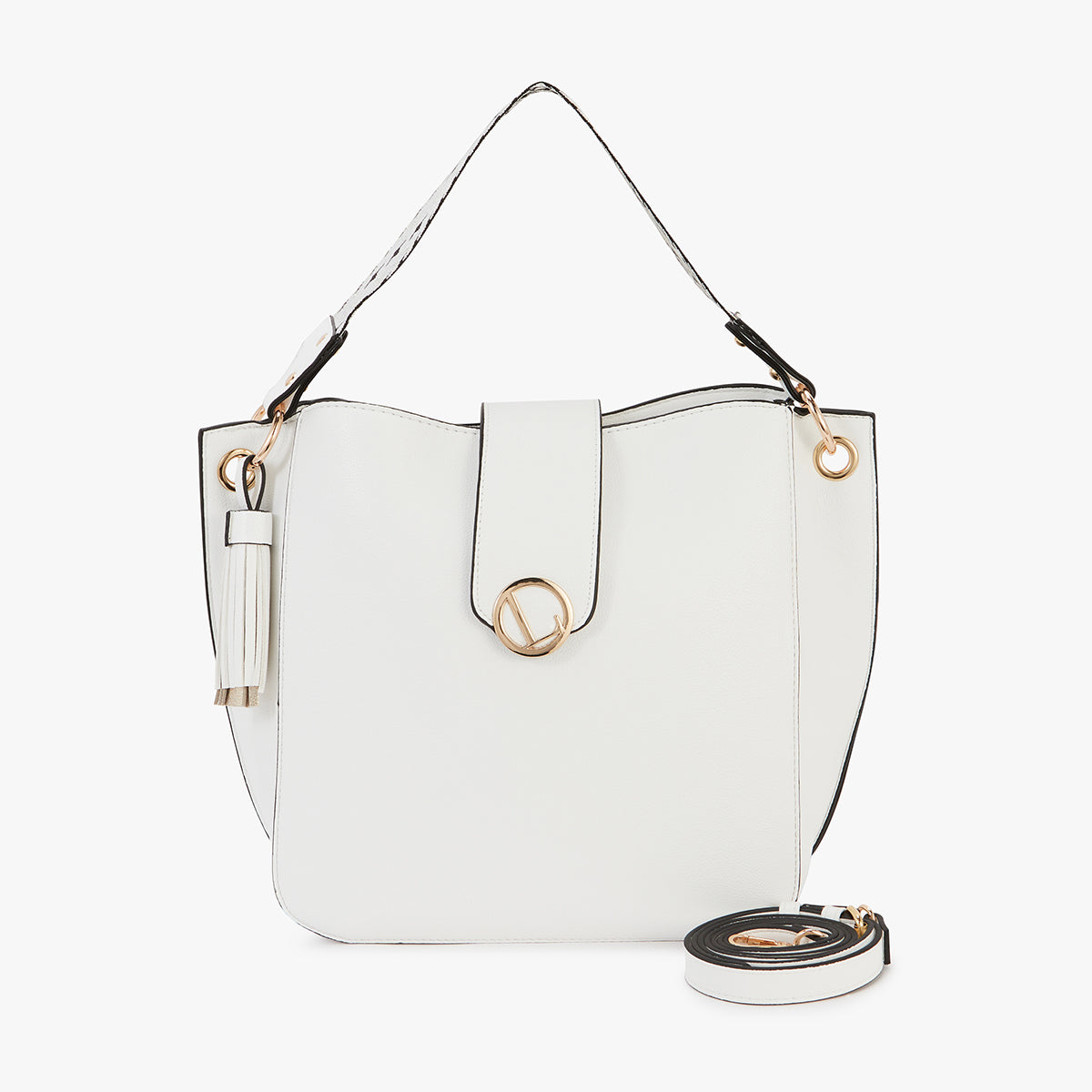 Grand sac hobo blanc Letia