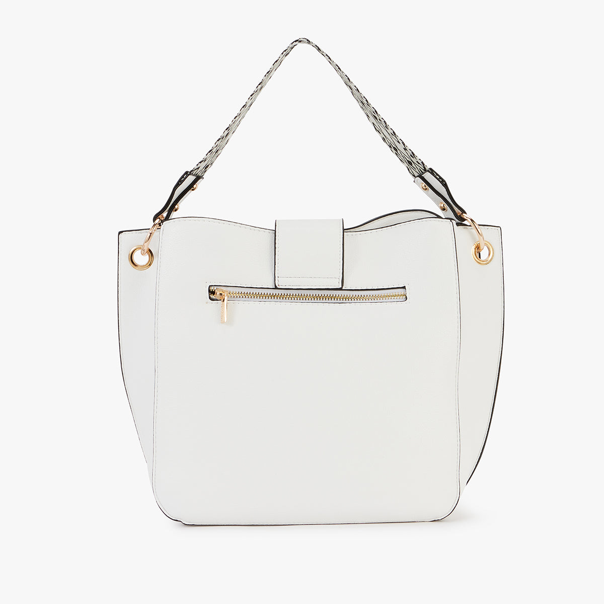 Grand sac hobo blanc Letia