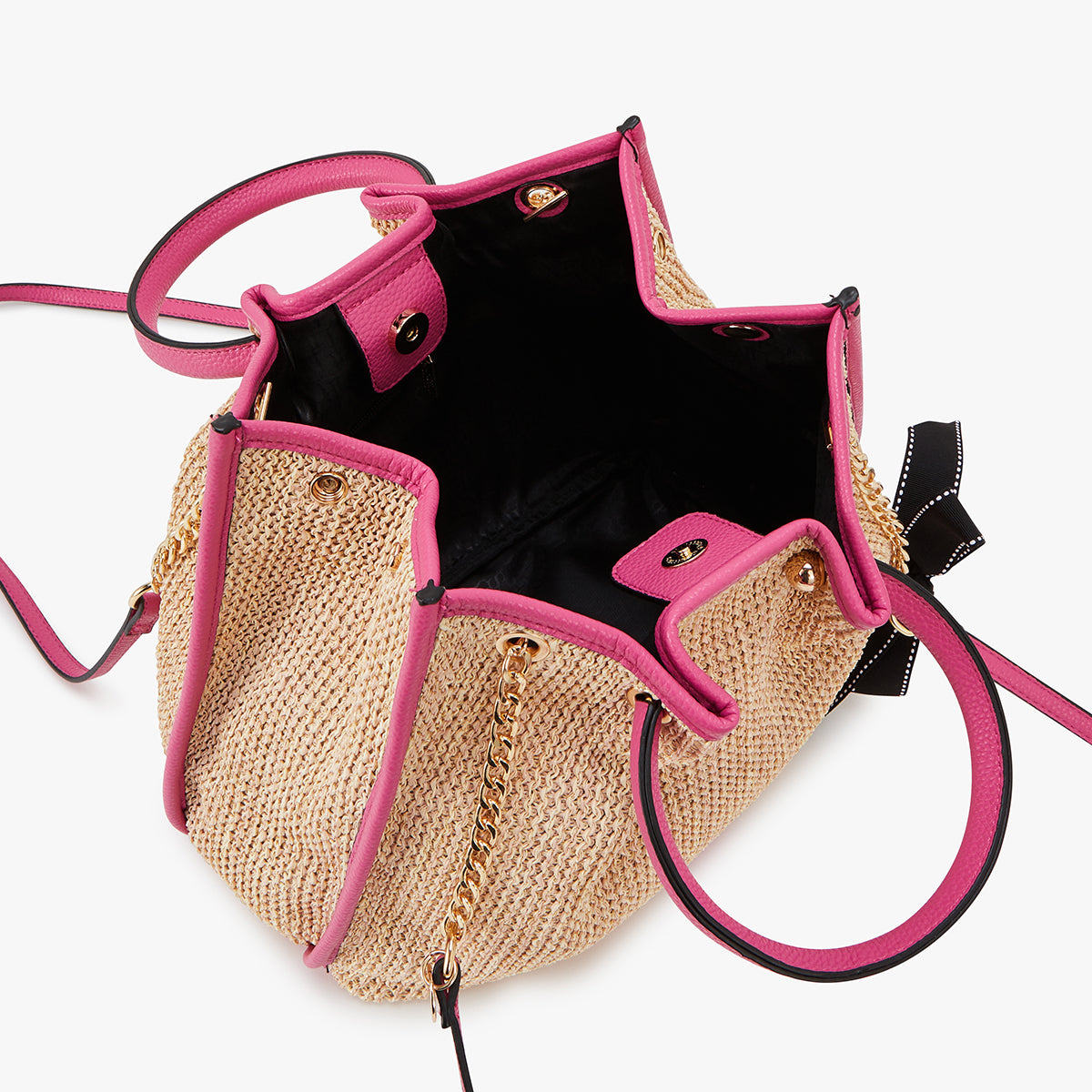 Sac à main fuchsia Loreto Paille