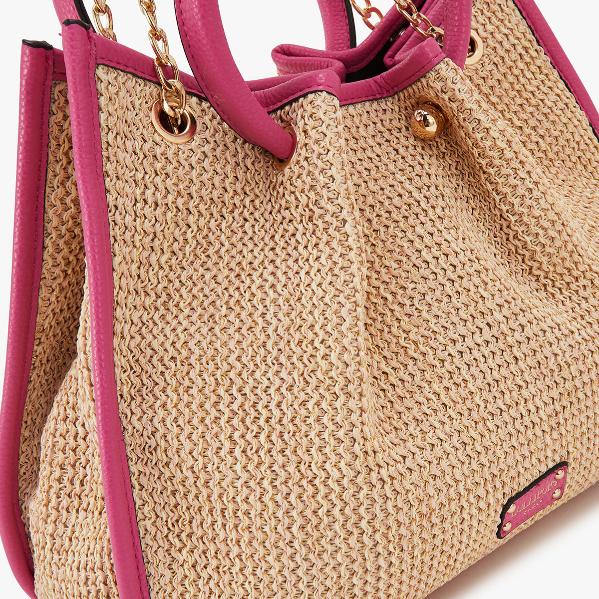 Sac à main fuchsia Loreto Paille