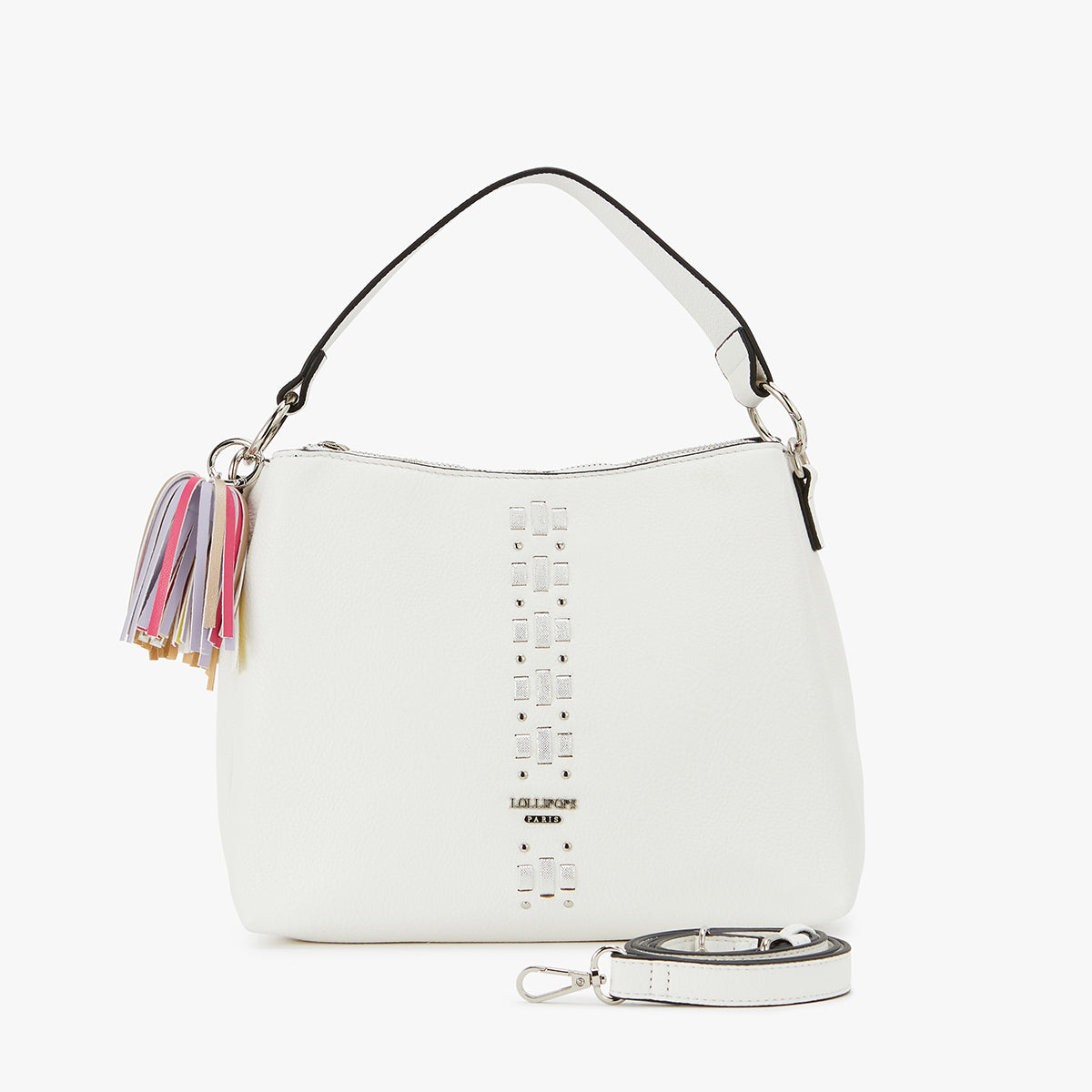 Grand sac hobo blanc Lagarino