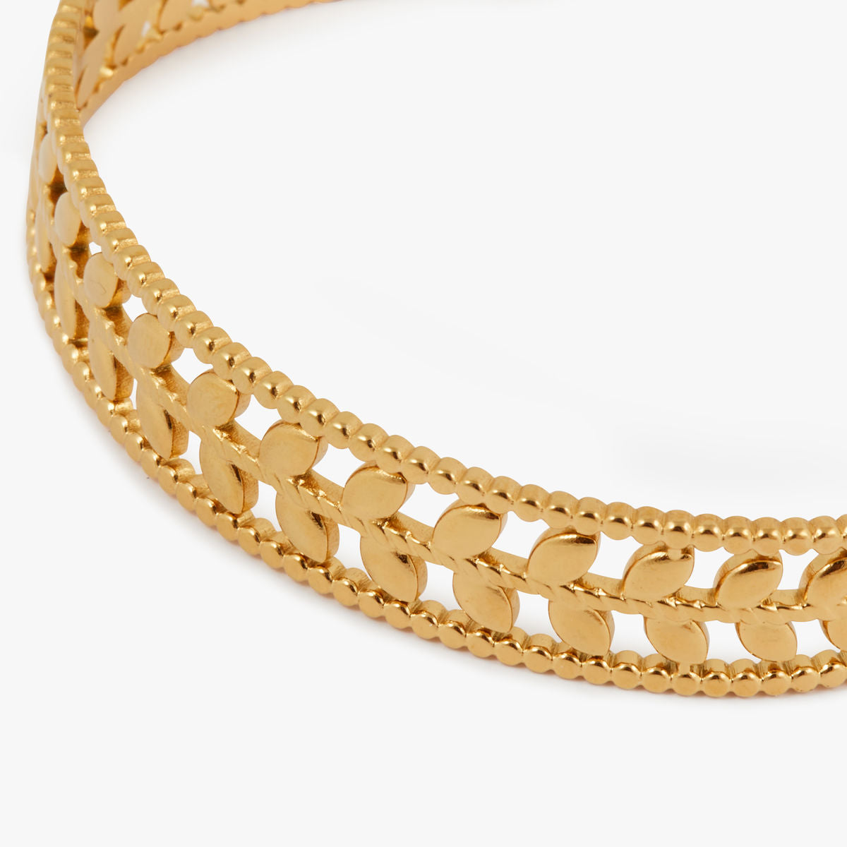 Bracelet manchette épi en acier inoxydable