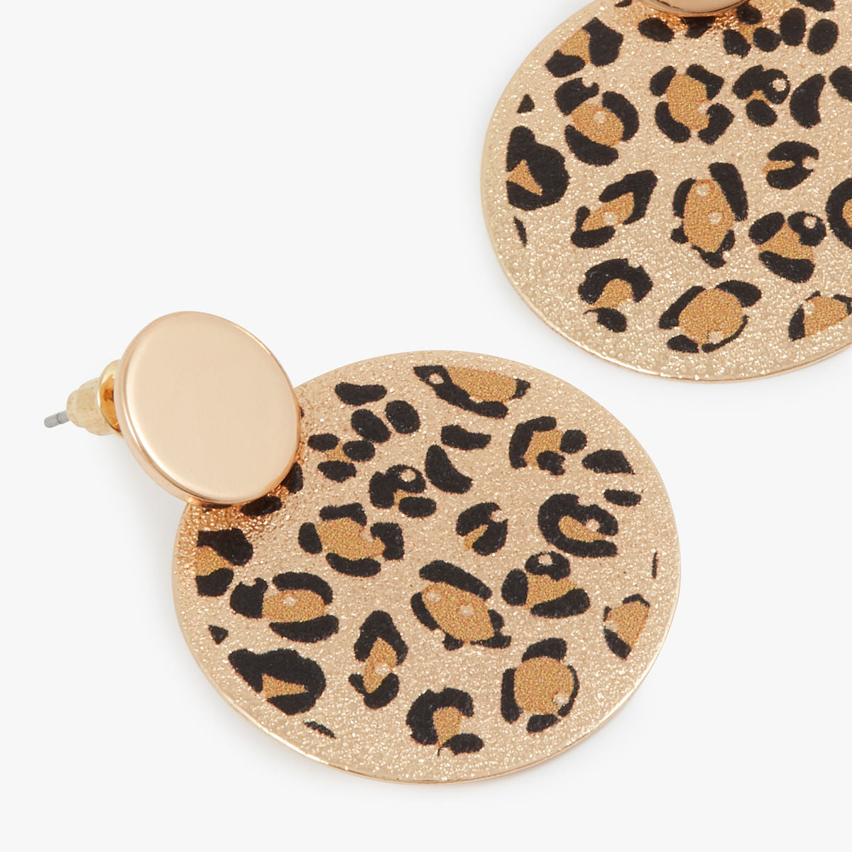 Boucles d'oreilles poussettes imprimé léopard