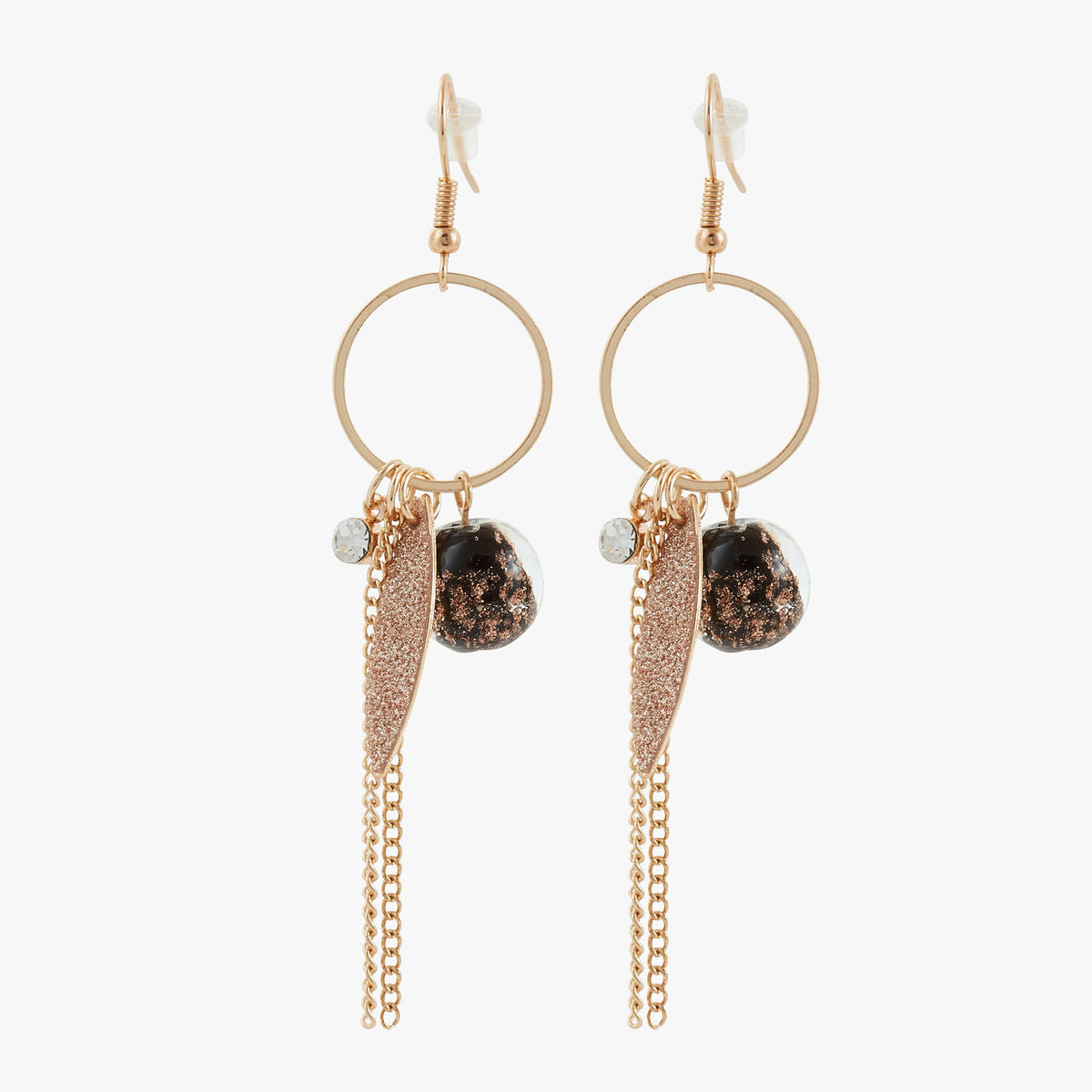 Boucles d'oreilles crochet noir