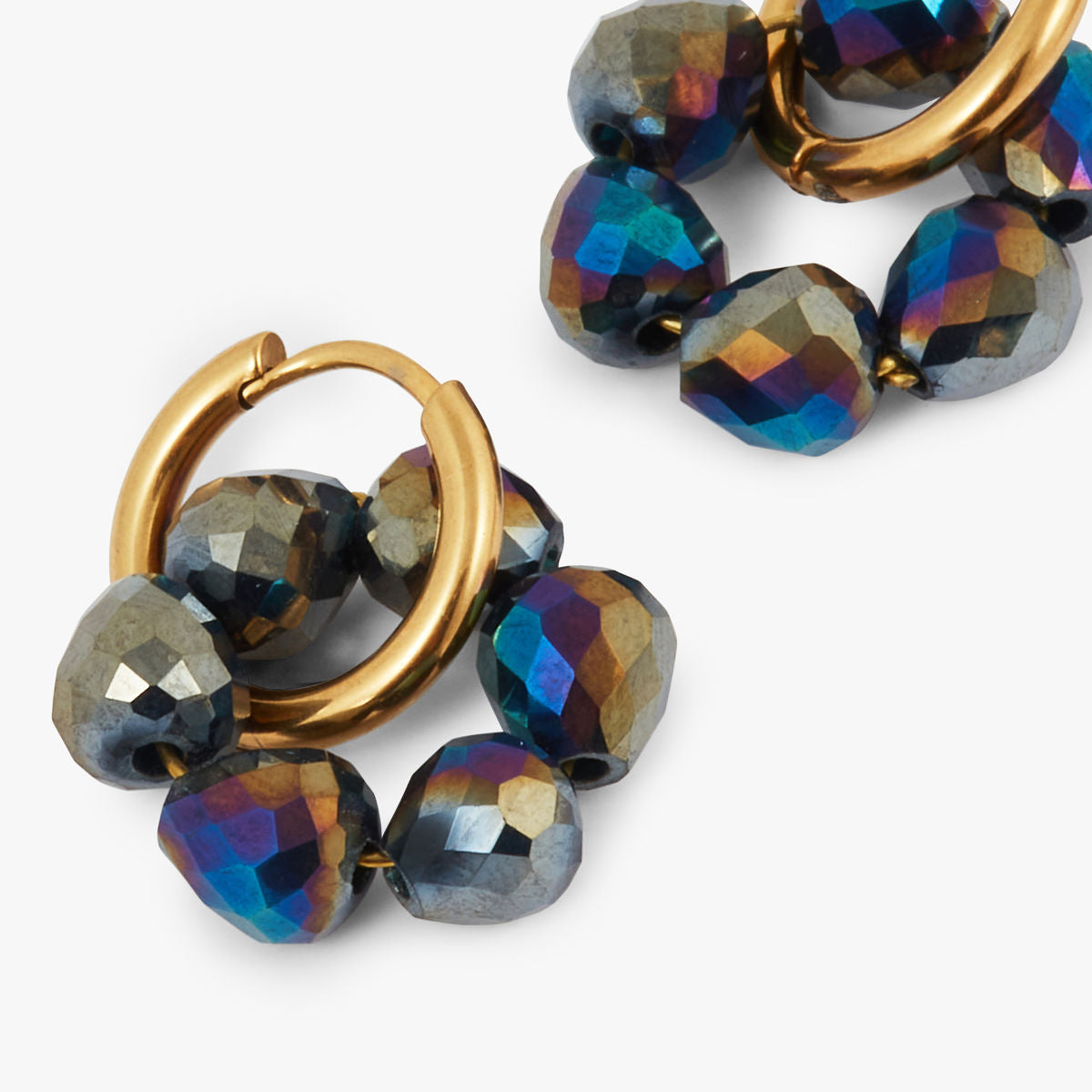 Créoles bleu en acier inoxydable