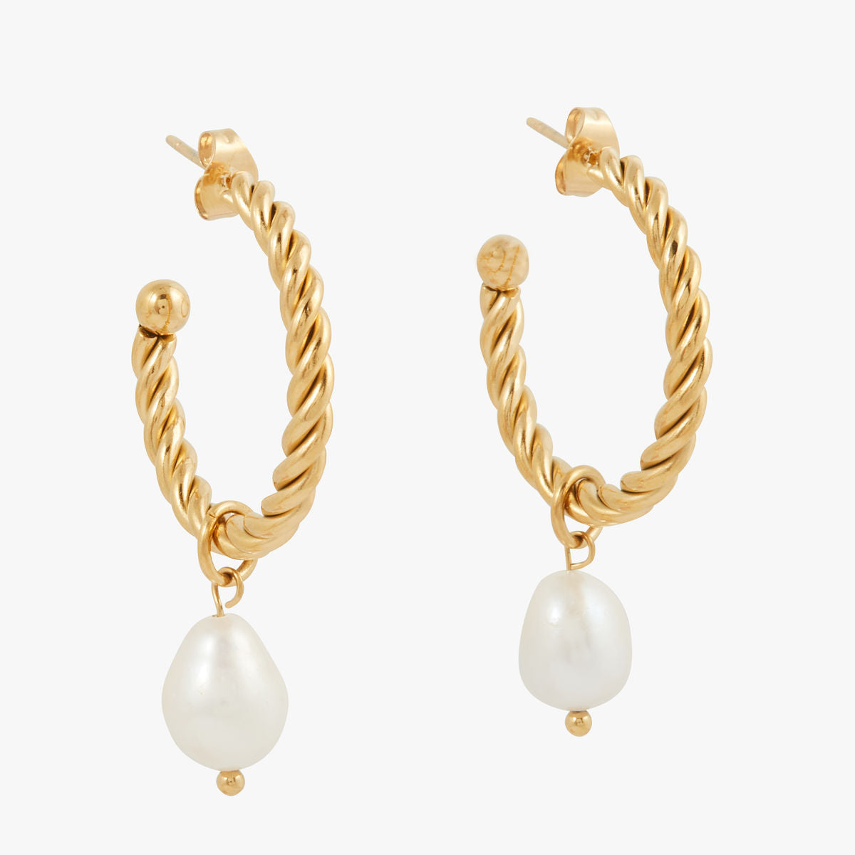 Créoles torsadées en acier inoxydable