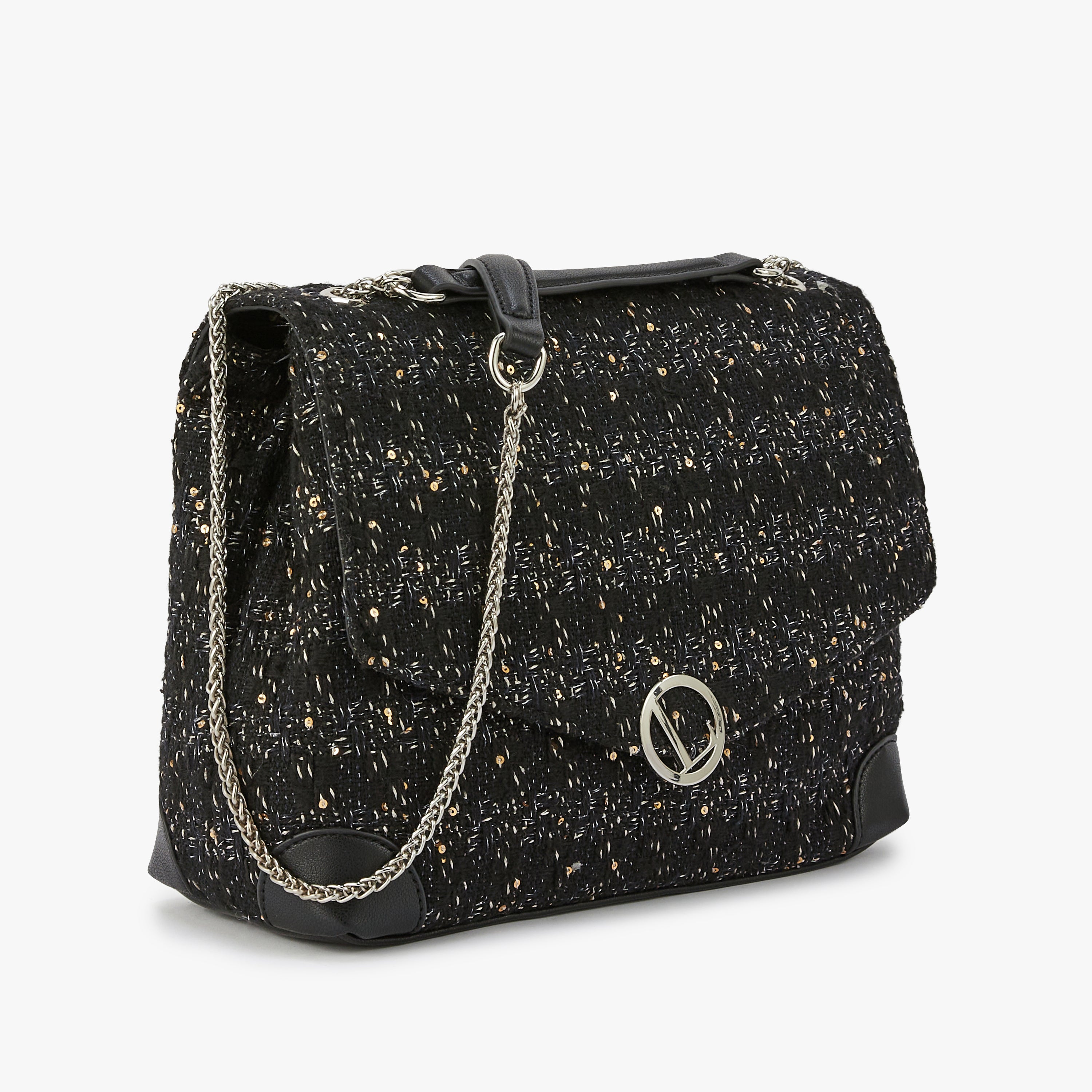 Grand sac bandoulière noir Modugno