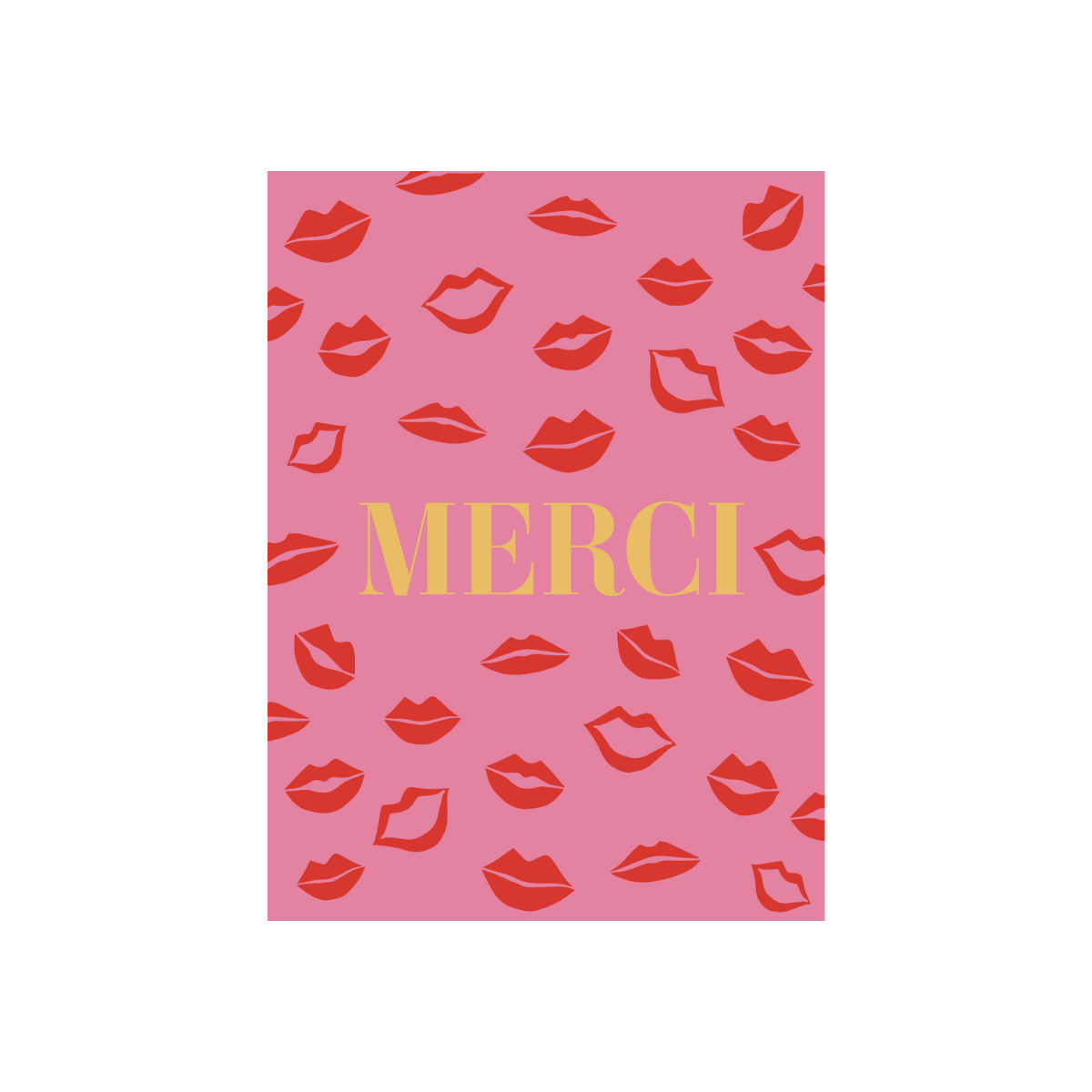 Carte de voeux Merci avec bisous