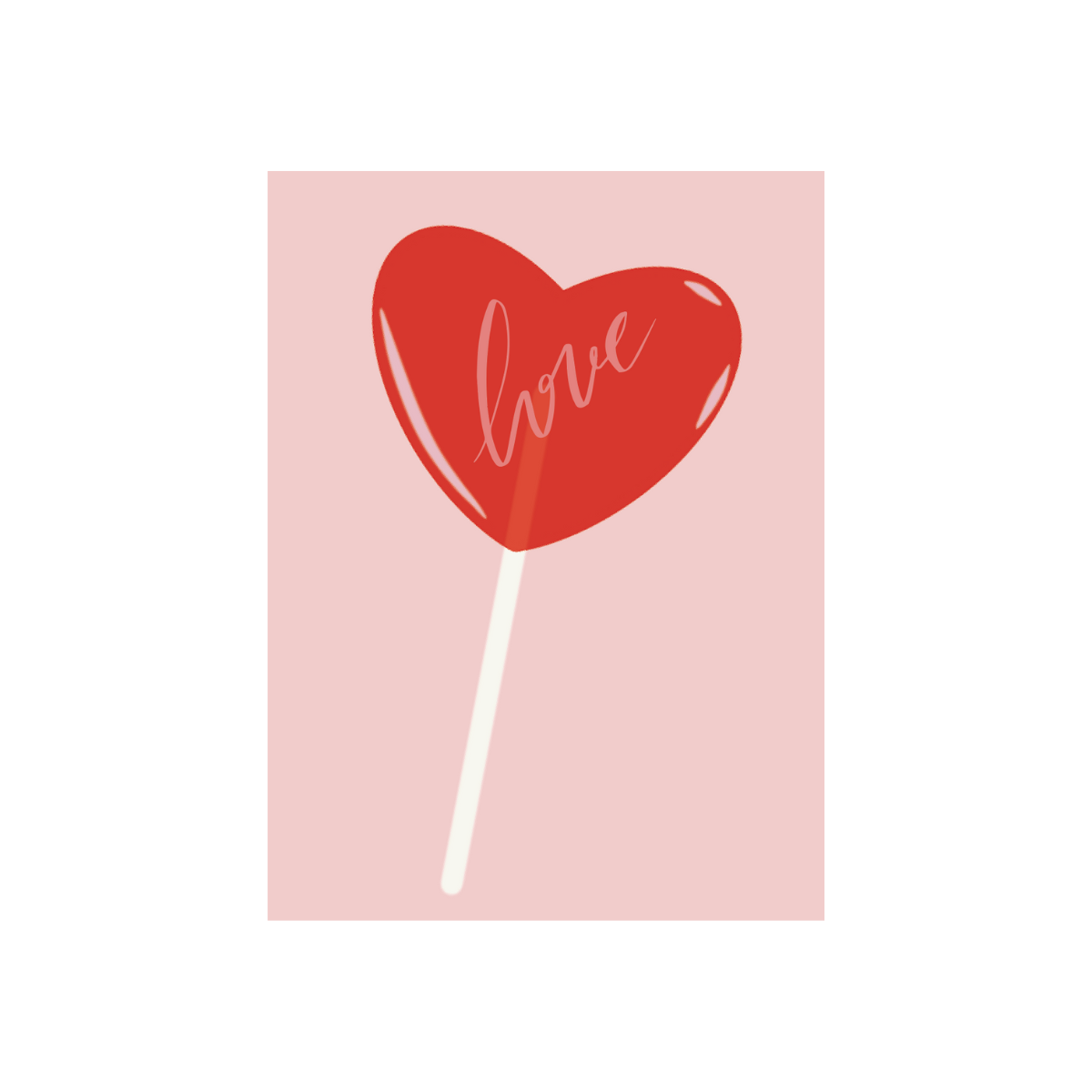 Carte de voeux sucette cœur