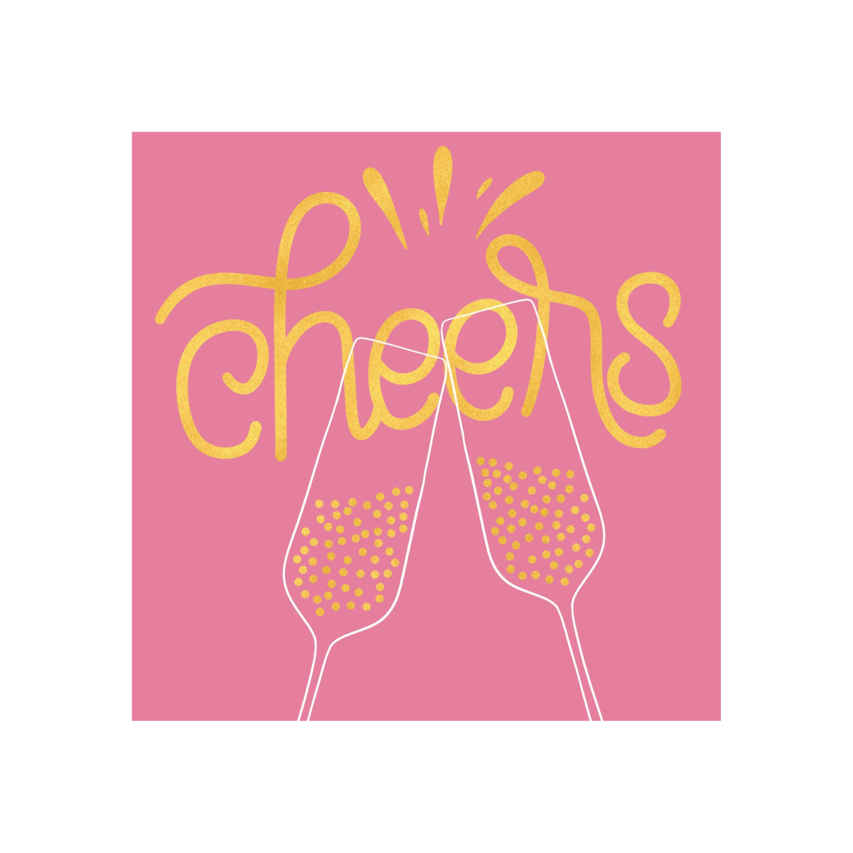 Carte de voeux coupe de champagne & cheers