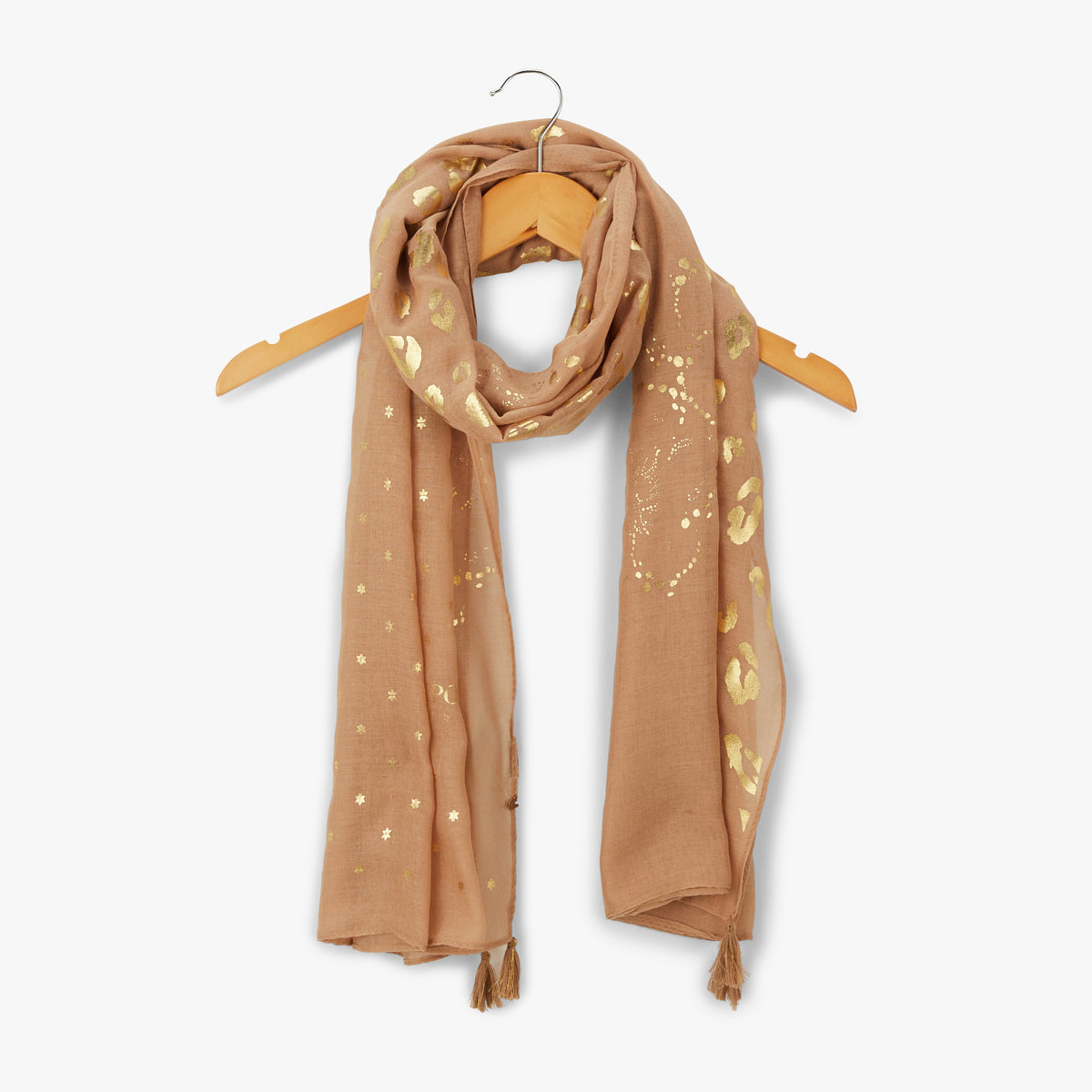 Foulard rectangulaire beige Nanguy