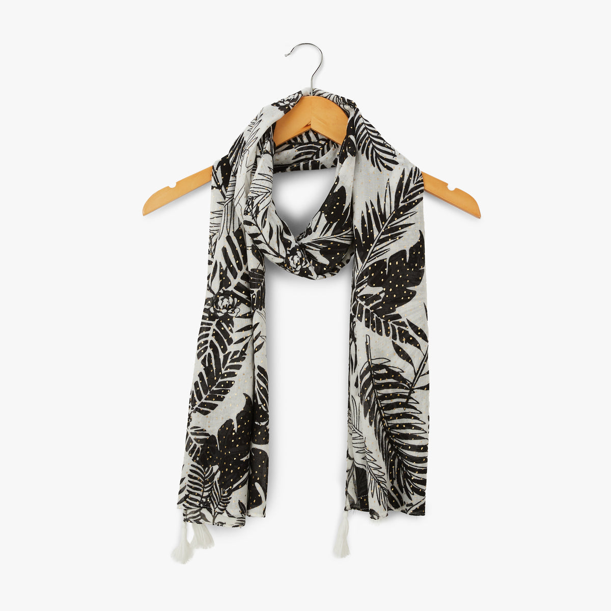 Foulard rectangulaire noir Nomade