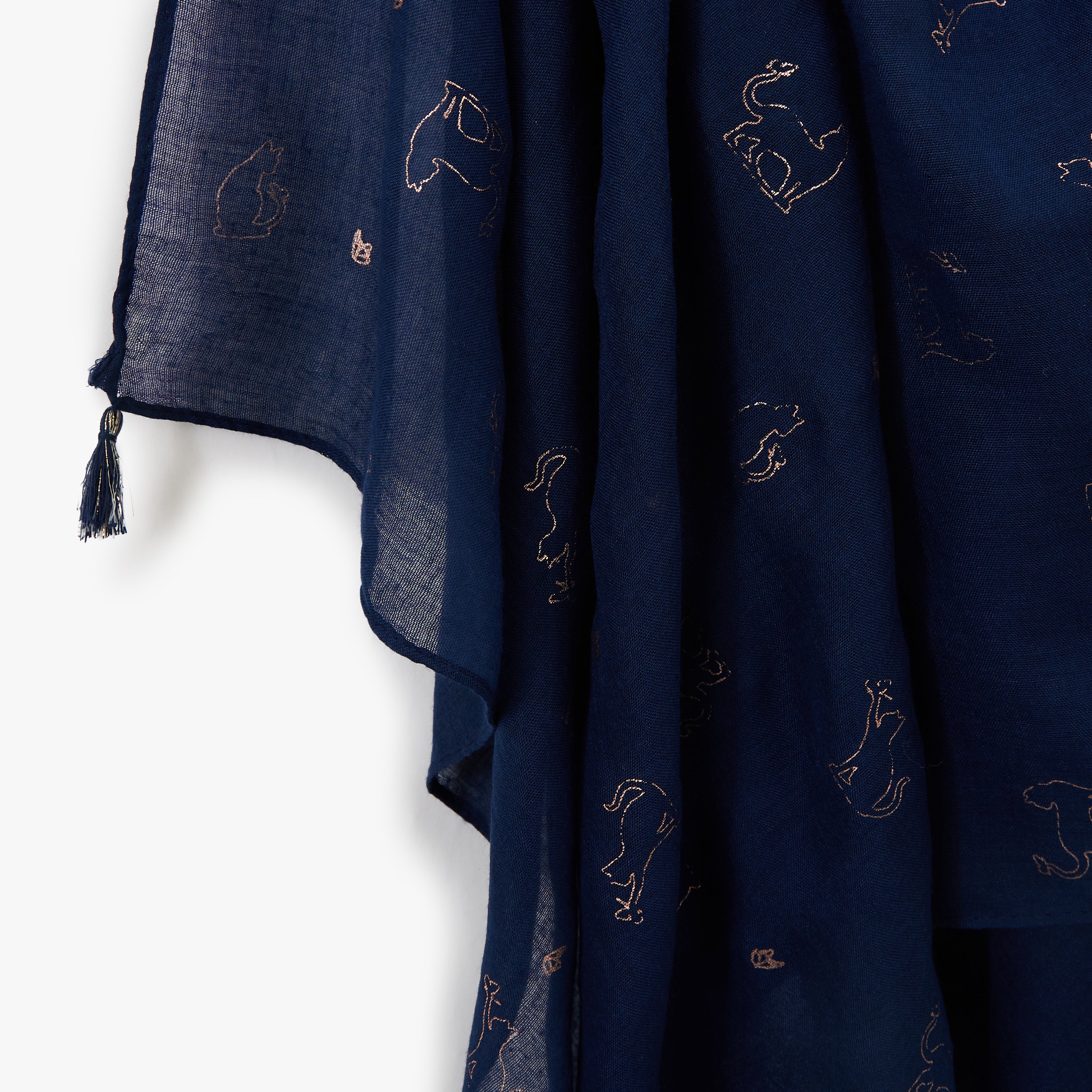 Foulard rectangulaire bleu Nogna