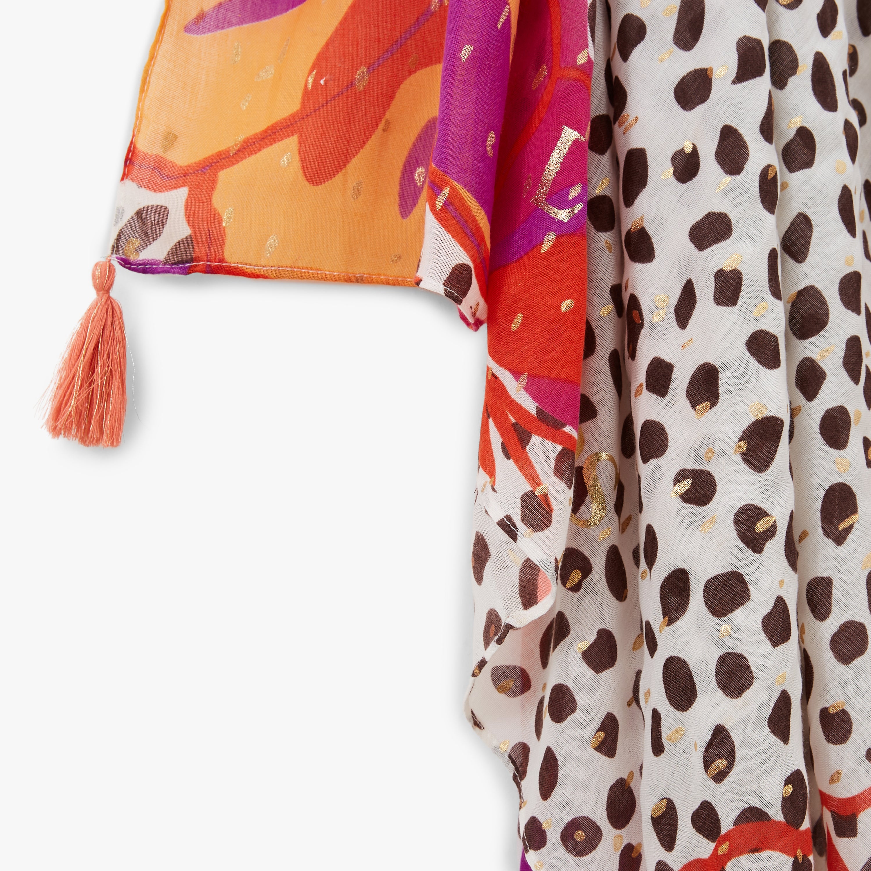 Foulard rectangulaire corail Novara