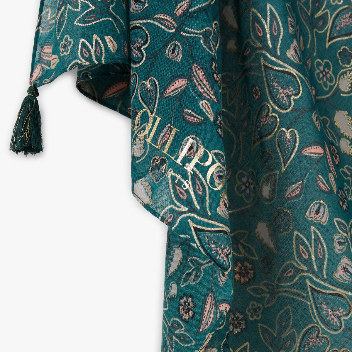 Foulard rectangulaire vert Nedde