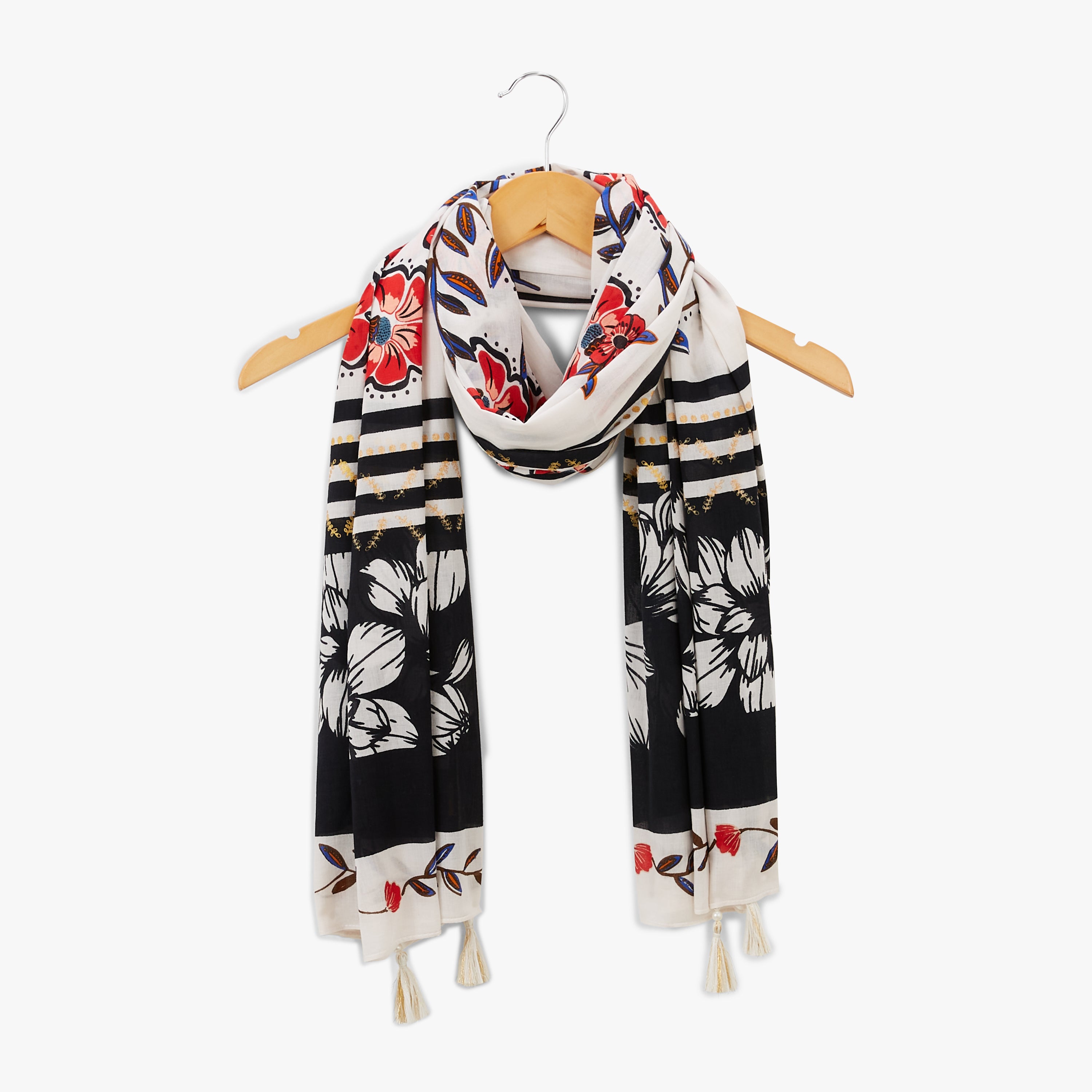 Foulard rectangulaire blanc Nabay