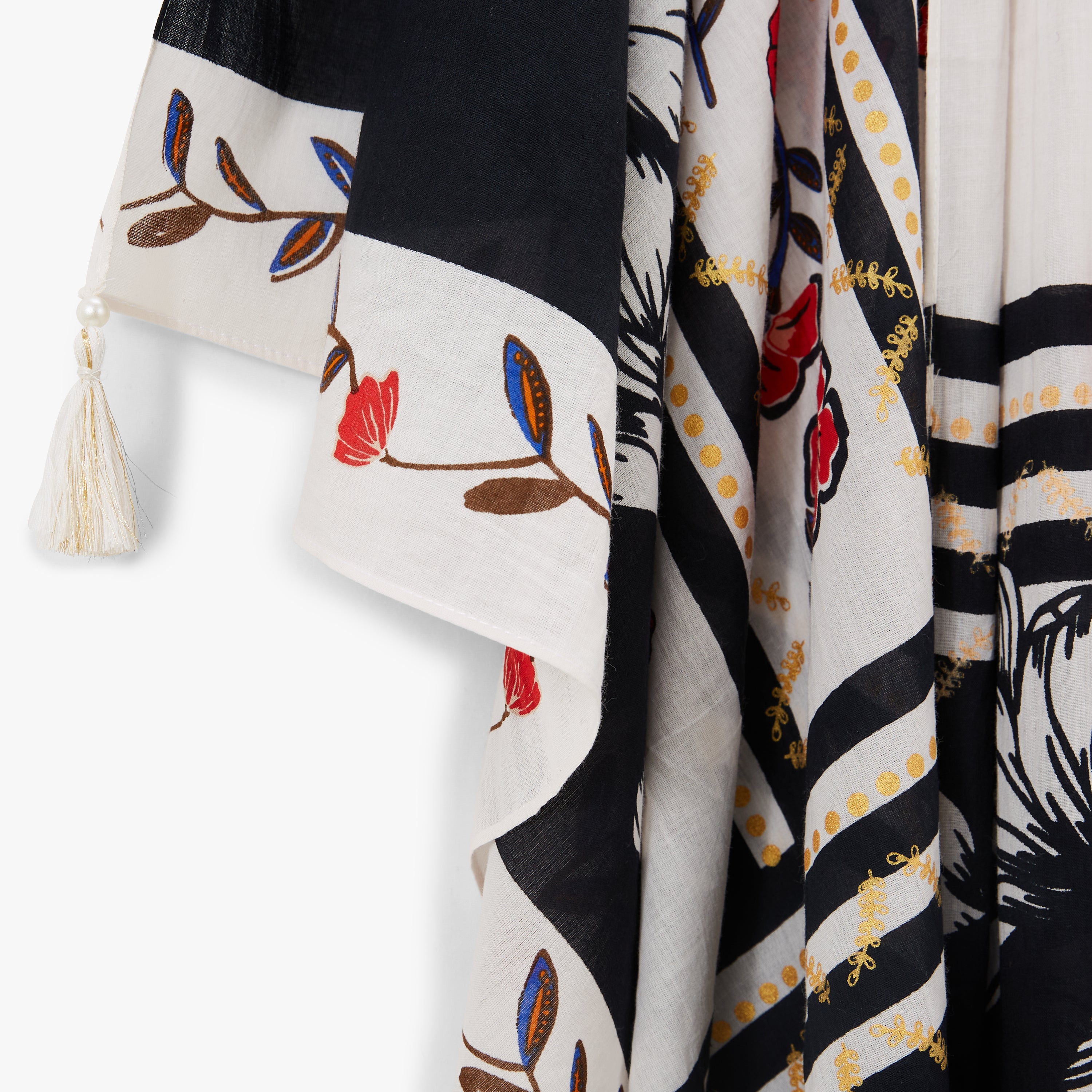 Foulard rectangulaire blanc Nabay