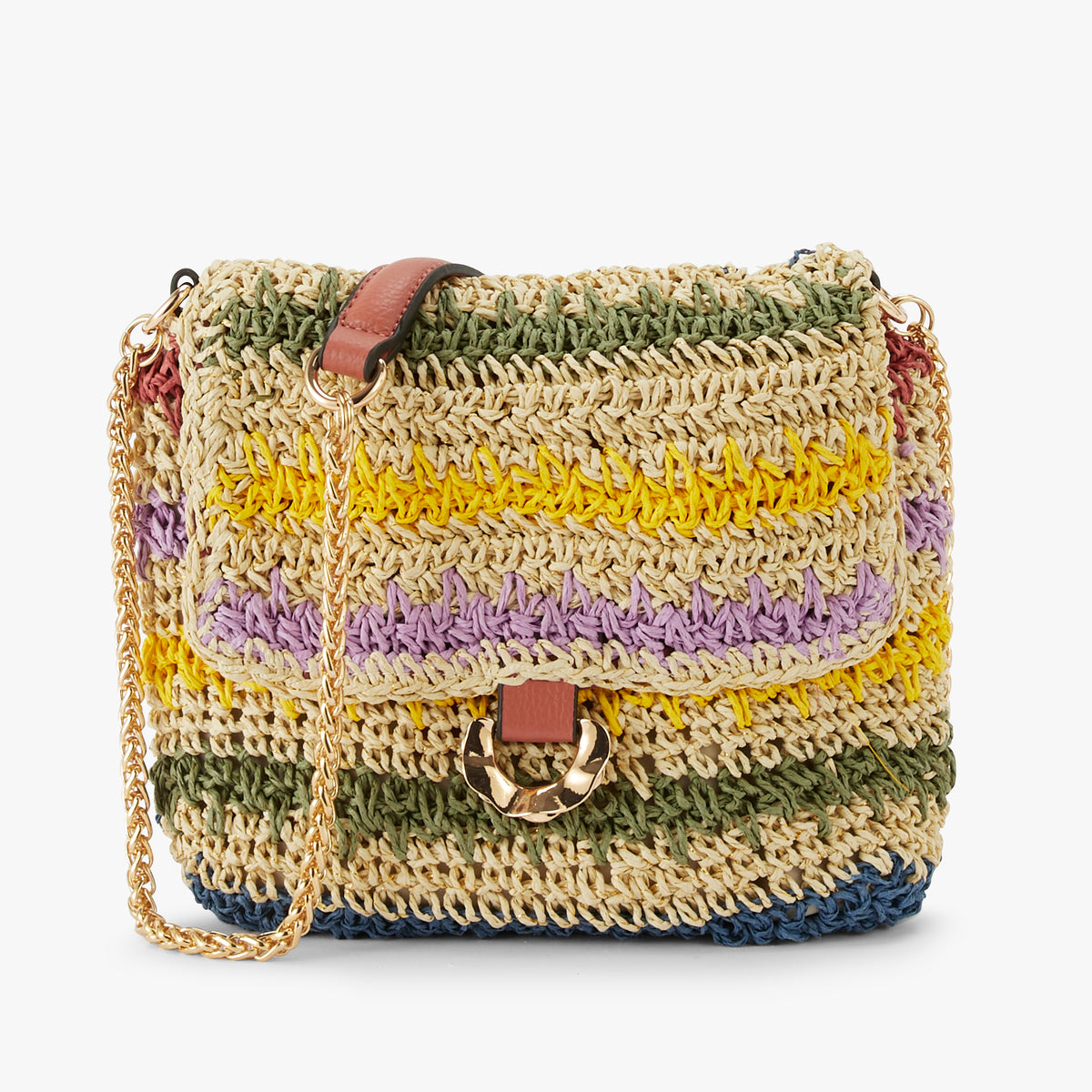 Petit sac paille porté épaule Nicolosi Paille