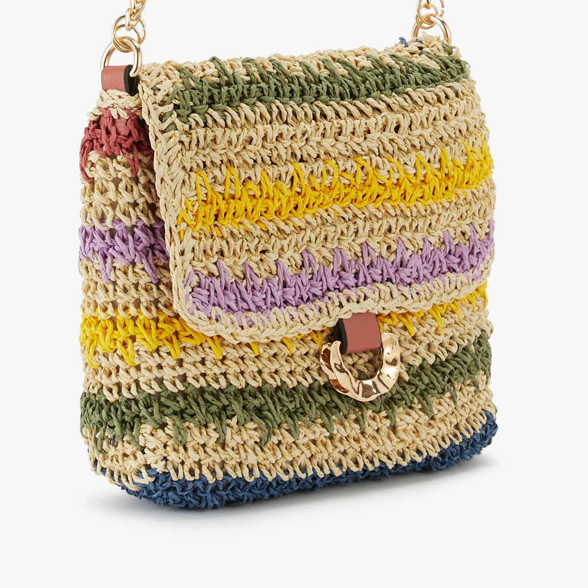 Petit sac paille porté épaule Nicolosi Paille