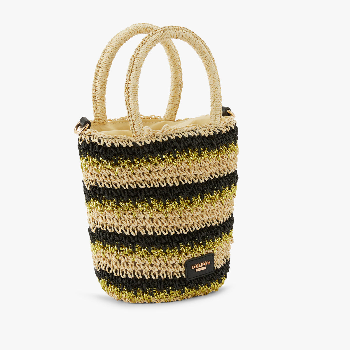 Petit panier paille noir Nicolosi Paille