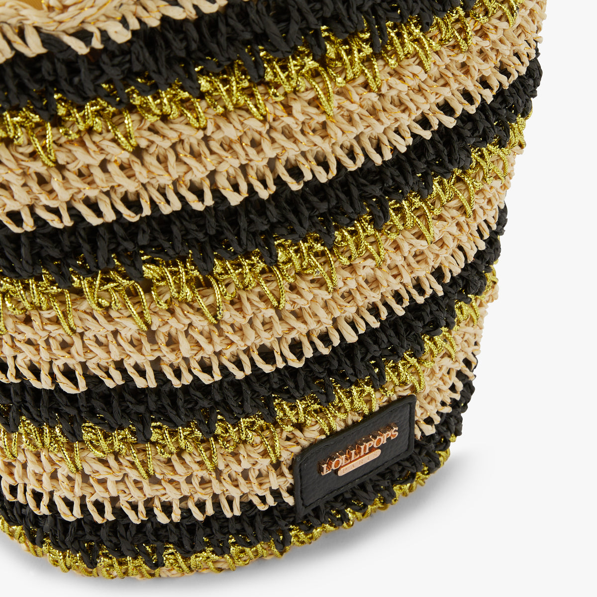 Petit panier paille noir Nicolosi Paille