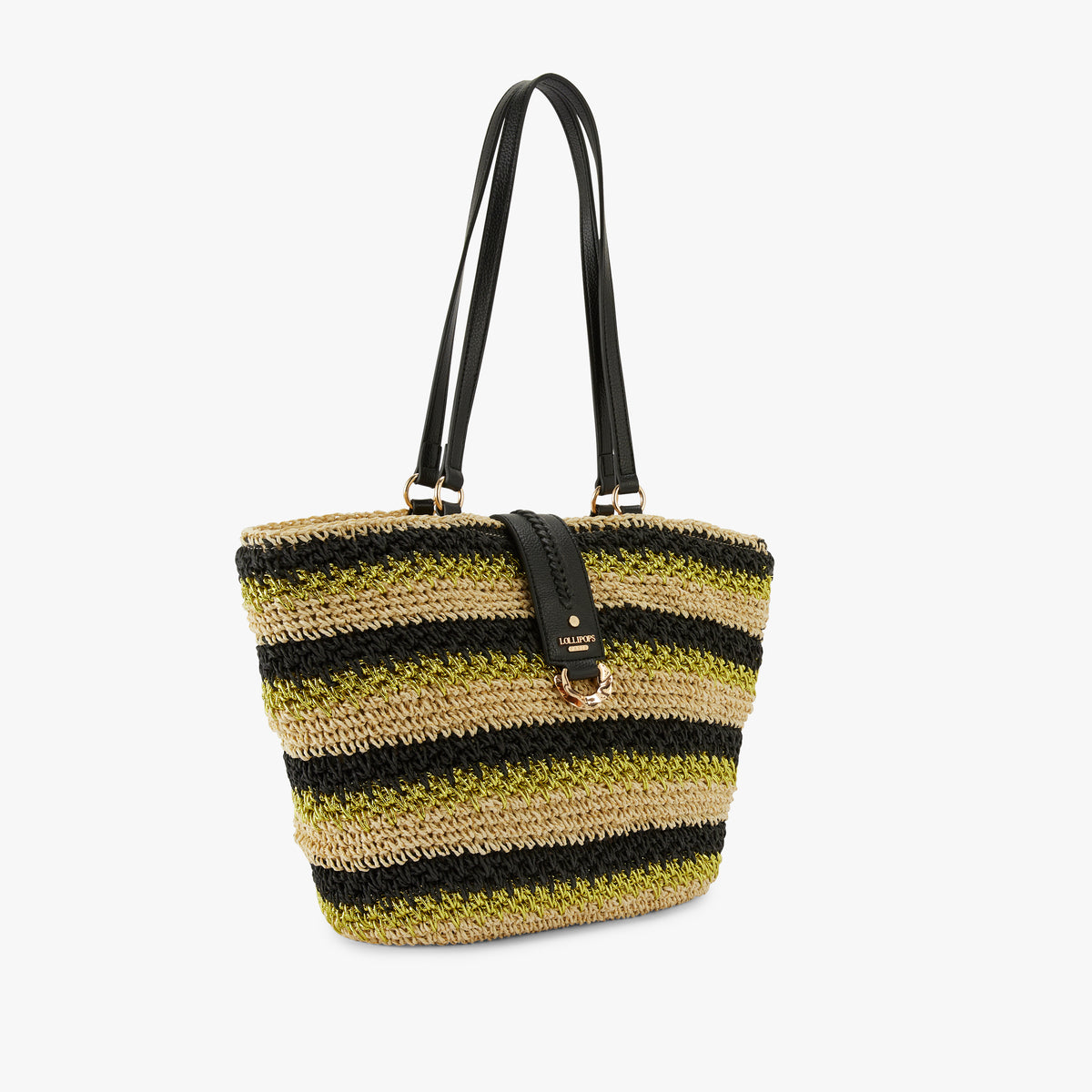 Grand panier paille noir Nicolosi Paille